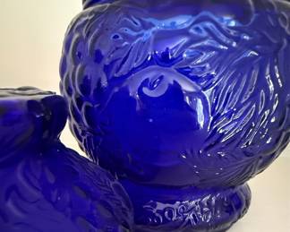 Cobalt Blue Imperial Grapes & Cherries Fruit Jar