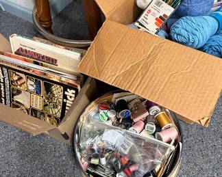 Reader's Digest Needlework Lot with Yarn and Tools