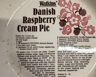 Set of 3 Watkins 1983 Recipe Pie Plates