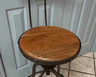 Industrial Style Adjustable Bar Stool with Backrest