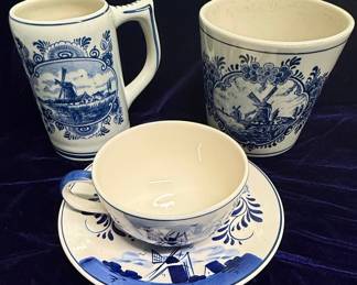 Delft Blue Windmill Ceramics Set
