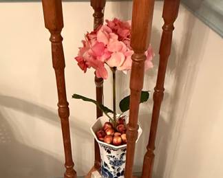 Carved Wood Plant Stand