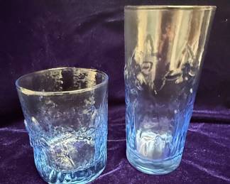 Anchor Hocking Milano Blue Crinkle Tumbler Set