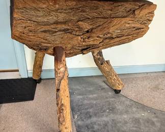 Rustic Log and Branch Side Table Style