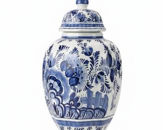 Delft Handpainted Lidded Jar and Framed Tile