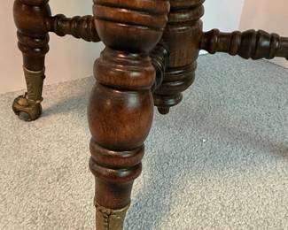 Victorian Style Piano Stool with Glass Claw Feet