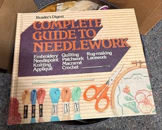 Reader's Digest Needlework Lot with Yarn and Tools