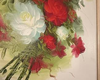 Floral Still Life Lattice Frame Wall Art