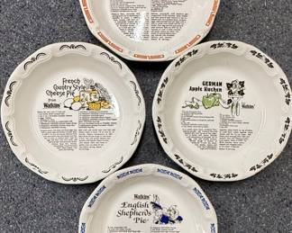 Set of 4 Watkins Recipe Pie Plates - 1983