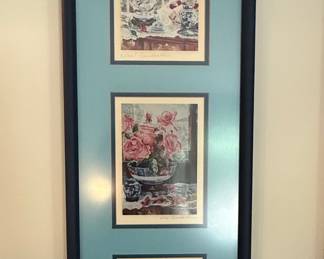 Floral Print Triptych Wall Art Style