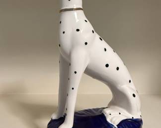 Fitz and Floyd Dalmatian Figurine on Cobalt Blue Base
