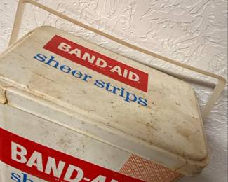 Vintage Band-Aid Sheer Strips Plastic Display Bin
