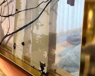 Mid-Century Modern Style Birch Forest Mirror