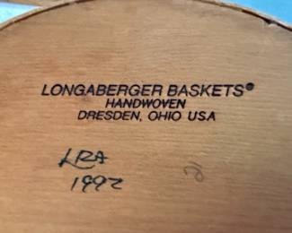 Longaberger 1992 Handwoven Waste Basket