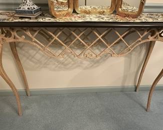Wrought Iron Lattice Console Table