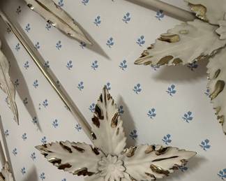 Mid-Century Blue Willow Sunburst Wall Clock
