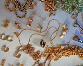 Vintage Costume Jewelry Assortment with Boxes and Clutch