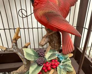 Andrea by Sadek Cardinal Figurine in Birdcage
