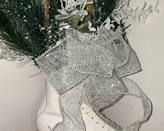 White Ice Skate Holiday Centerpiece