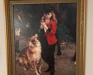 Girl with Collie "A Secret Place" Art Print Style