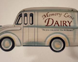Memory Lane Dairy Milk Truck Metal Sign