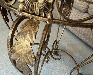 Chopin Clock Co. Style Ornate Iron Accent Table