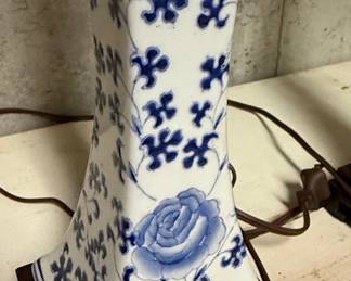 Blue and White Chinoiserie Porcelain Lamps