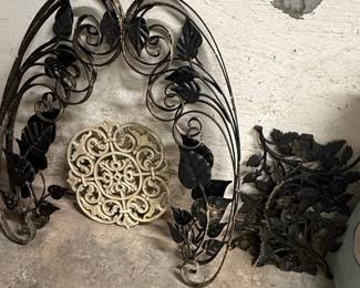 Decorative Wrought Iron Floral Elements Set