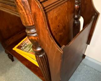 Victorian Style Mahogany Magazine Rack Side Table
