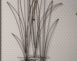 Mid-Century Cattail Metal Wall Art