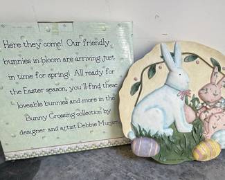 Debbie Mumm Bunny Crossing Wall Plaque