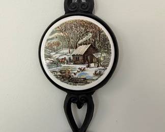 Currier & Ives Style Cast Iron Fork and Spoon Wall Decor Set