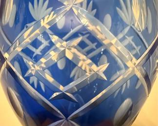 Bohemian Cobalt Cut-to-Clear Vase