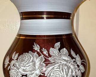 Victorian Style Gone-With-The-Wind Ruby Glass Lamp
