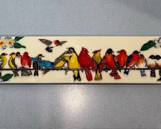 Birds on a Wire Decorative Ceramic Tile
