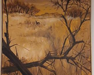 Randles Signed Wildlife Landscape Oil Painting