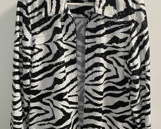 Alfred Dunner Zebra Print Zip-Up Jacket