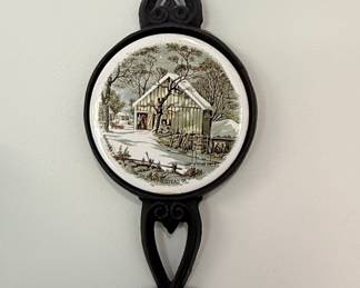Currier & Ives Style Cast Iron Fork and Spoon Wall Decor Set