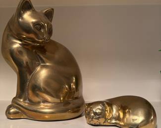 Brass Cat Figurines