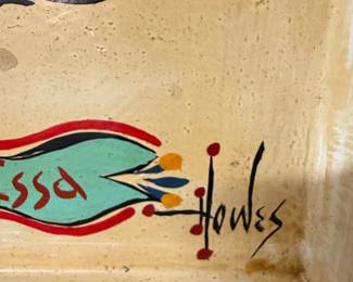 Howes Folk Art Painted Wooden Tray