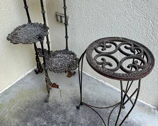 Victorian Style Cast Iron Plant Stand Set