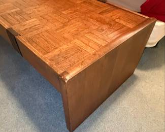 Mid-Century Modern Parquet Oak and Walnut Coffee Table