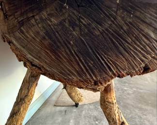 Rustic Log and Branch Side Table Style