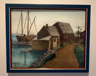 Coastal Harbor Scene Painting by Mona Stevers