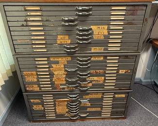 Hamilton Style Flat File Blueprint Cabinet