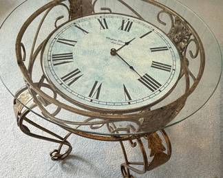 Chopin Clock Co. Style Ornate Iron Accent Table