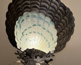 Coral Base & Scallop Shell Shade Lamp