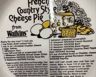 Set of 4 Watkins Recipe Pie Plates - 1983