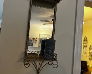 #090 2 Mirror Metal Wall Hangings 32" $50.00