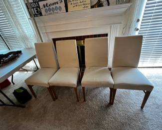 #024 Set of 4 parsons Chairs (as is some stains) $40.00